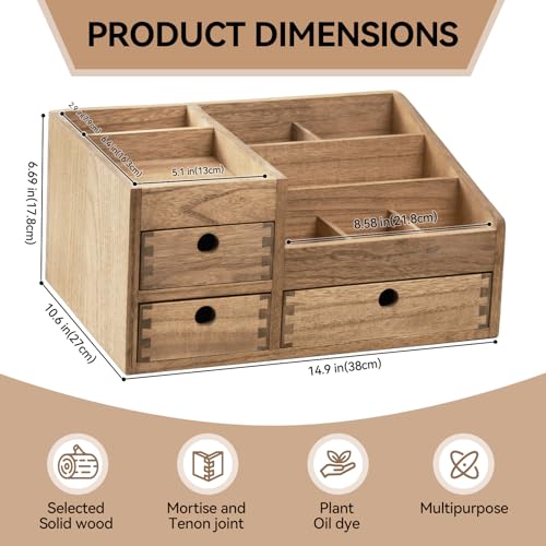 KIRIGEN Makeup Organizer Storage Drawers Wood Cosmetic Organisers for Lipsticks, Jewelry, Nail Care Skincare Storage Box for Dresser & Desktop Large Capacity (HZG-DBR) 3 KIRIGEN Makeup Organizer Storage Drawers Wood Cosmetic Organisers for Lipsticks, Jewelry, Nail Care Skincare Storage Box for Dresser & Desktop Large Capacity (HZG-DBR) - Image 3