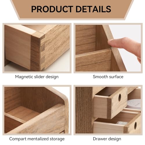 KIRIGEN Makeup Organizer Storage Drawers Wood Cosmetic Organisers for Lipsticks, Jewelry, Nail Care Skincare Storage Box for Dresser & Desktop Large Capacity (HZG-DBR) 5 KIRIGEN Makeup Organizer Storage Drawers Wood Cosmetic Organisers for Lipsticks, Jewelry, Nail Care Skincare Storage Box for Dresser & Desktop Large Capacity (HZG-DBR) - Image 5