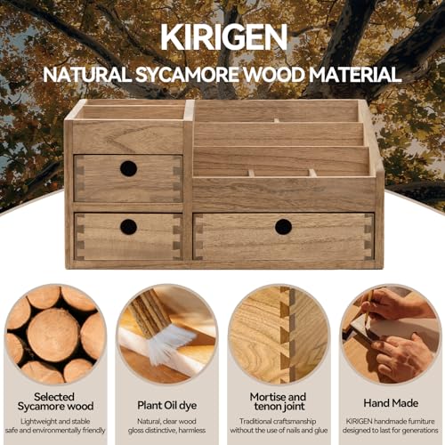 KIRIGEN Makeup Organizer Storage Drawers Wood Cosmetic Organisers for Lipsticks, Jewelry, Nail Care Skincare Storage Box for Dresser & Desktop Large Capacity (HZG-DBR) 6 KIRIGEN Makeup Organizer Storage Drawers Wood Cosmetic Organisers for Lipsticks, Jewelry, Nail Care Skincare Storage Box for Dresser & Desktop Large Capacity (HZG-DBR) - Image 6