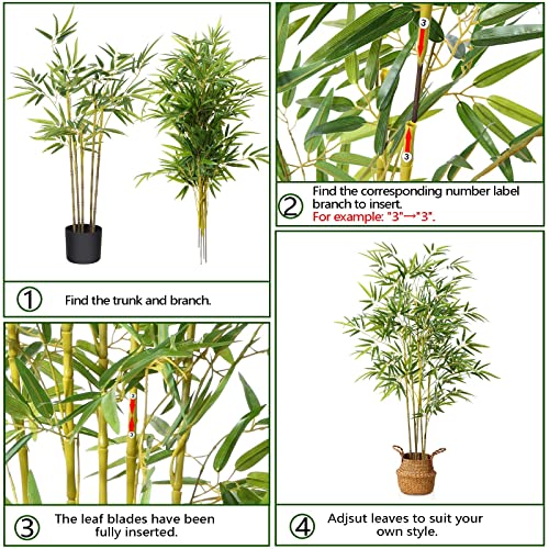 Kazeila 2 Pack Artificial Bamboo Plants Trees Outdoor 140cm Fake Plant Decorative Artificial Plants Indoor Outdoor Home Office Garden 3 Kazeila 2 Pack Artificial Bamboo Plants Trees Outdoor 140cm Fake Plant Decorative Artificial Plants Indoor Outdoor Home Office Garden - Image 3