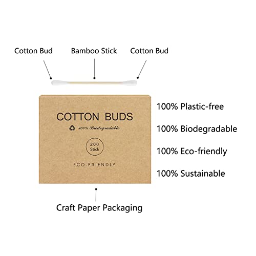 Kiemeu 400 Bamboo Cotton Buds Biodegradable Ear Buds Cotton For Cleaning Ear And Doing Makeup Q Tips Cotton Buds 4 Kiemeu 400 Bamboo Cotton Buds Biodegradable Ear Buds Cotton For Cleaning Ear And Doing Makeup Q Tips Cotton Buds - Image 4