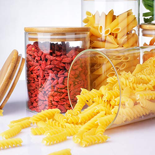 LIBWYS Glass Storage Jars with Bamboo Lids Set of 6, Airtight Glass Canisters with 2 Size 800ml, 1200ml, Large Kitchen Food Storage Jars for Kitchen Cabinet/Dishwasher Safe (6L) 2 LIBWYS Glass Storage Jars with Bamboo Lids Set of 6, Airtight Glass Canisters with 2 Size 800ml, 1200ml, Large Kitchen Food Storage Jars for Kitchen Cabinet/Dishwasher Safe (6L) - Image 2