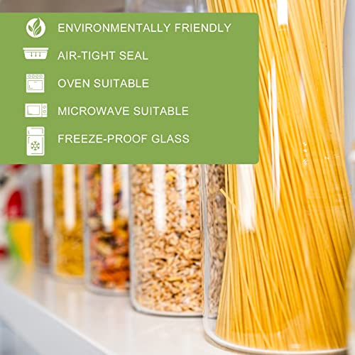 LIBWYS Glass Storage Jars with Bamboo Lids Set of 6, Airtight Glass Canisters with 2 Size 800ml, 1200ml, Large Kitchen Food Storage Jars for Kitchen Cabinet/Dishwasher Safe (6L) 3 LIBWYS Glass Storage Jars with Bamboo Lids Set of 6, Airtight Glass Canisters with 2 Size 800ml, 1200ml, Large Kitchen Food Storage Jars for Kitchen Cabinet/Dishwasher Safe (6L) - Image 3