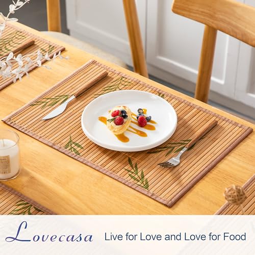 LOVECASA, Bamboo Placemat 6 Pcs, Washable Placemats, Non-Slip, Heat Resistant Table Mat 3 LOVECASA, Bamboo Placemat 6 Pcs, Washable Placemats, Non-Slip, Heat Resistant Table Mat - Image 3