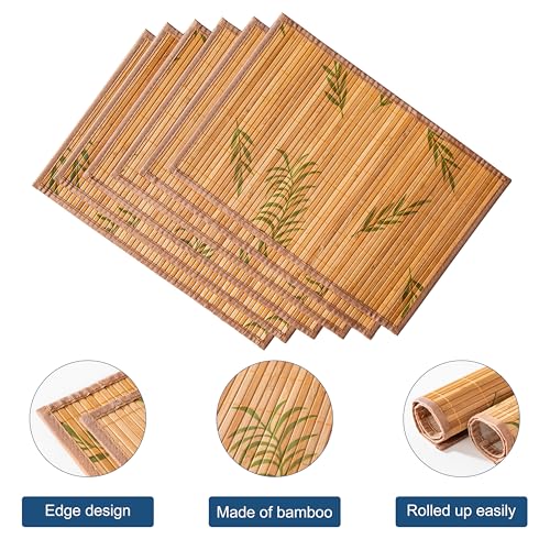 LOVECASA, Bamboo Placemat 6 Pcs, Washable Placemats, Non-Slip, Heat Resistant Table Mat 5 LOVECASA, Bamboo Placemat 6 Pcs, Washable Placemats, Non-Slip, Heat Resistant Table Mat - Image 5