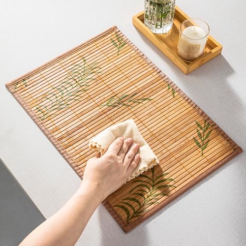 LOVECASA, Bamboo Placemat 6 Pcs, Washable Placemats, Non-Slip, Heat Resistant Table Mat 6 LOVECASA, Bamboo Placemat 6 Pcs, Washable Placemats, Non-Slip, Heat Resistant Table Mat - Image 6