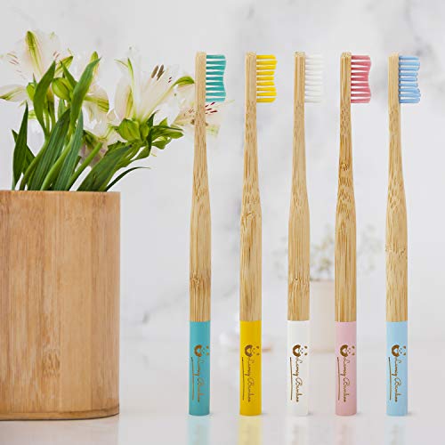 Lamcy Bamboo Toothbrushes for Adults with Medium Bristles | Pack of 5 Natural Bamboo Toothbrush | Eco-Friendly Natural Wooden Toothbrush | Organic Biodegradable Handle | BPA Free Tooth Brushes 4 Lamcy Bamboo Toothbrushes for Adults with Medium Bristles | Pack of 5 Natural Bamboo Toothbrush | Eco-Friendly Natural Wooden Toothbrush | Organic Biodegradable Handle | BPA Free Tooth Brushes - Image 4