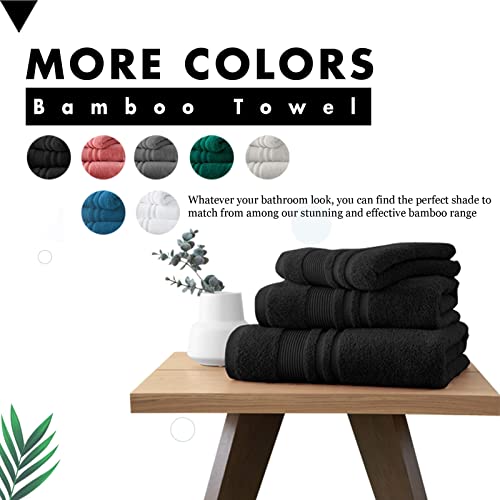 Lions Bamboo Towels - Premium Bath Sheets Set of 2 (90x140cm) - 60% Bamboo 40% Cotton, Extra Large Towels Bath Sheet, Highly Absorbent Quick Drying Soft Bathroom Towel, Black 5 Lions Bamboo Towels - Premium Bath Sheets Set of 2 (90x140cm) - 60% Bamboo 40% Cotton, Extra Large Towels Bath Sheet, Highly Absorbent Quick Drying Soft Bathroom Towel, Black - Image 5