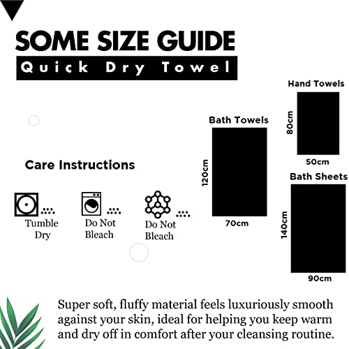 Lions Bamboo Towels - Premium Bath Sheets Set of 2 (90x140cm) - 60% Bamboo 40% Cotton, Extra Large Towels Bath Sheet, Highly Absorbent Quick Drying Soft Bathroom Towel, Black 6 Lions Bamboo Towels - Premium Bath Sheets Set of 2 (90x140cm) - 60% Bamboo 40% Cotton, Extra Large Towels Bath Sheet, Highly Absorbent Quick Drying Soft Bathroom Towel, Black - Image 6
