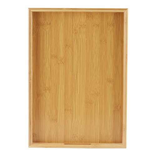 MANCHAP 2 Pack Bamboo Wooden Serving Platter Tray, 38 x 25 x 4cm Rectangular Large Wooden Butler Trays with Handles for Eating, Breakfast, Tea, Coffee 6 MANCHAP 2 Pack Bamboo Wooden Serving Platter Tray, 38 x 25 x 4cm Rectangular Large Wooden Butler Trays with Handles for Eating, Breakfast, Tea, Coffee - Image 6