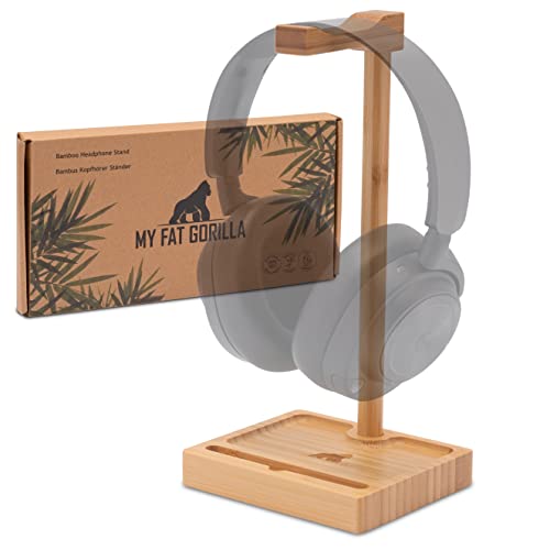 MY FAT GORILLA Bamboo Headphone Stand (Bamboo) 1 MY FAT GORILLA Bamboo Headphone Stand (Bamboo)