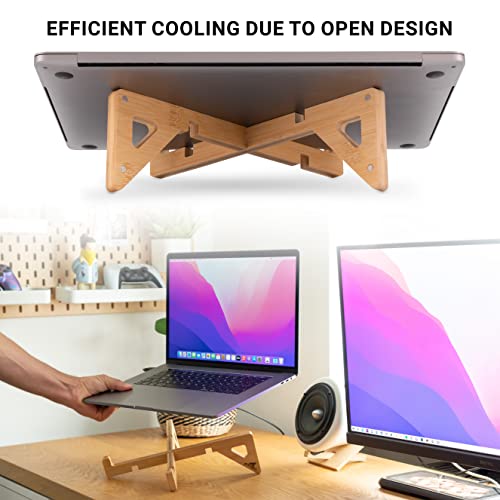 MY FAT GORILLA - Wooden Laptop Stand, Bamboo Laptop Holder, Portable Laptop Stand Universal Lightweight Ergonomic, Notebook Stand Compatible with 10-17'', MacBook Laptop Desk Stands 6 MY FAT GORILLA - Wooden Laptop Stand, Bamboo Laptop Holder, Portable Laptop Stand Universal Lightweight Ergonomic, Notebook Stand Compatible with 10-17'', MacBook Laptop Desk Stands - Image 6