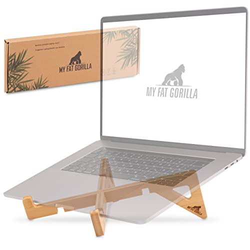 MY FAT GORILLA - Wooden Laptop Stand, Bamboo Laptop Holder, Portable Laptop Stand Universal Lightweight Ergonomic, Notebook Stand Compatible with 10-17'', MacBook Laptop Desk Stands 1 MY FAT GORILLA - Wooden Laptop Stand, Bamboo Laptop Holder, Portable Laptop Stand Universal Lightweight Ergonomic, Notebook Stand Compatible with 10-17'', MacBook Laptop Desk Stands