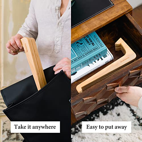 Multipurpose Wooden Laptop Stand for Desk, Tablet Holder, iPad Holder, Supports 10-17" Laptops, Vertical Laptop Stand, MacBook Holder, MacBook Stand, Laptop Riser (Bamboo) 4 Multipurpose Wooden Laptop Stand for Desk, Tablet Holder, iPad Holder, Supports 10-17" Laptops, Vertical Laptop Stand, MacBook Holder, MacBook Stand, Laptop Riser (Bamboo) - Image 4