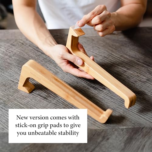 Multipurpose Wooden Laptop Stand for Desk, Tablet Holder, iPad Holder, Supports 10-17" Laptops, Vertical Laptop Stand, MacBook Holder, MacBook Stand, Laptop Riser (Bamboo) 5 Multipurpose Wooden Laptop Stand for Desk, Tablet Holder, iPad Holder, Supports 10-17" Laptops, Vertical Laptop Stand, MacBook Holder, MacBook Stand, Laptop Riser (Bamboo) - Image 5