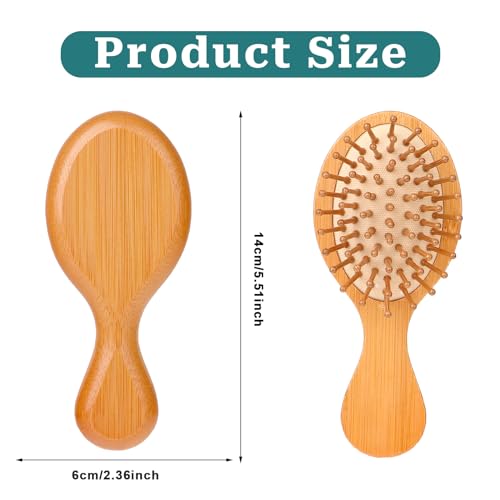 Mini Bamboo Brush for Hair Growth, Natural Wooden Scalp Brush Small Hair Scalp Massager Detangling Hairbrush for Women with Handle Design and Anti-Static Round Wood Pins 4 Mini Bamboo Brush for Hair Growth, Natural Wooden Scalp Brush Small Hair Scalp Massager Detangling Hairbrush for Women with Handle Design and Anti-Static Round Wood Pins - Image 4