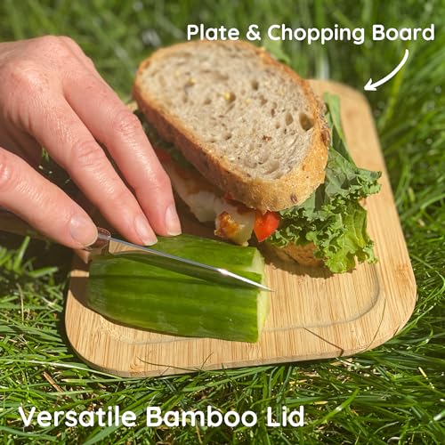 Moonmoon Stainless Steel Lunch Box with Bamboo Lid | Eco Friendly Metal Lunch Box | Sandwich tin for Adults | 1200ml 6 Moonmoon Stainless Steel Lunch Box with Bamboo Lid | Eco Friendly Metal Lunch Box | Sandwich tin for Adults | 1200ml - Image 6