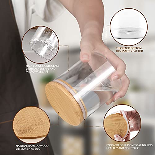 Myiosus Glass Jars with Bamboo Lids, Glass Storage Jars with Lids Airtight Pasta Storage Containers Food Canisters for Spaghetti, Flour, Coffee, Cookie, Spice – Set of 7 3 Myiosus Glass Jars with Bamboo Lids, Glass Storage Jars with Lids Airtight Pasta Storage Containers Food Canisters for Spaghetti, Flour, Coffee, Cookie, Spice – Set of 7 - Image 3