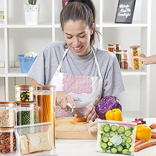 Myiosus Glass Jars with Bamboo Lids, Glass Storage Jars with Lids Airtight Pasta Storage Containers Food Canisters for Spaghetti, Flour, Coffee, Cookie, Spice – Set of 7 6 Myiosus Glass Jars with Bamboo Lids, Glass Storage Jars with Lids Airtight Pasta Storage Containers Food Canisters for Spaghetti, Flour, Coffee, Cookie, Spice – Set of 7 - Image 6