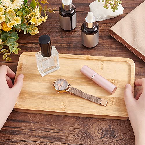 NBEADS Bamboo Serving Tray, 25x14cm Portable Rectangle Wooden Board, Jewelry Display, Vanity Flat Platter for Kitchen, Home, Bathroom, Dining, Snack, Inner Size: 23x12cm 2 NBEADS Bamboo Serving Tray, 25x14cm Portable Rectangle Wooden Board, Jewelry Display, Vanity Flat Platter for Kitchen, Home, Bathroom, Dining, Snack, Inner Size: 23x12cm - Image 2