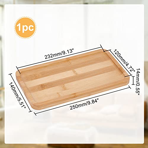 NBEADS Bamboo Serving Tray, 25x14cm Portable Rectangle Wooden Board, Jewelry Display, Vanity Flat Platter for Kitchen, Home, Bathroom, Dining, Snack, Inner Size: 23x12cm 3 NBEADS Bamboo Serving Tray, 25x14cm Portable Rectangle Wooden Board, Jewelry Display, Vanity Flat Platter for Kitchen, Home, Bathroom, Dining, Snack, Inner Size: 23x12cm - Image 3