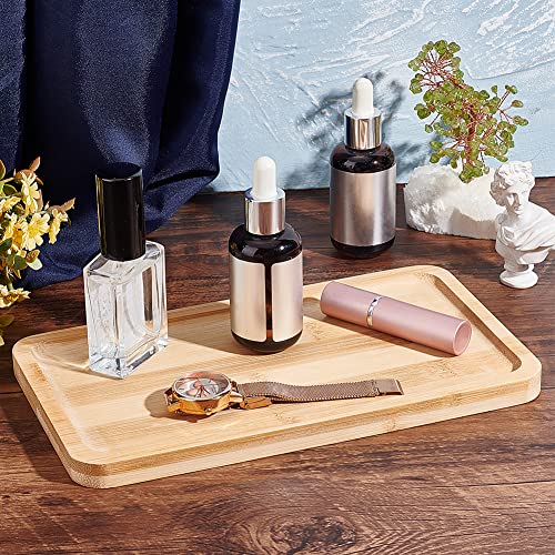 NBEADS Bamboo Serving Tray, 25x14cm Portable Rectangle Wooden Board, Jewelry Display, Vanity Flat Platter for Kitchen, Home, Bathroom, Dining, Snack, Inner Size: 23x12cm 4 NBEADS Bamboo Serving Tray, 25x14cm Portable Rectangle Wooden Board, Jewelry Display, Vanity Flat Platter for Kitchen, Home, Bathroom, Dining, Snack, Inner Size: 23x12cm - Image 4