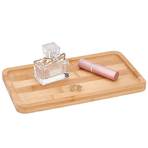 NBEADS Bamboo Serving Tray, 25x14cm Portable Rectangle Wooden Board, Jewelry Display, Vanity Flat Platter for Kitchen, Home, Bathroom, Dining, Snack, Inner Size: 23x12cm 1 NBEADS Bamboo Serving Tray, 25x14cm Portable Rectangle Wooden Board, Jewelry Display, Vanity Flat Platter for Kitchen, Home, Bathroom, Dining, Snack, Inner Size: 23x12cm