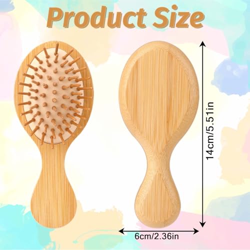 Natural Bamboo Brush, Mini Paddle Detangling Hairbrush Portable Bamboo Bristles Scalp Massage Comb Anti-Static Pocket Size Wooden Travel Hair Brush for Women & Men & Kids Thick/Thin/Curly/Dry Hair 3 Natural Bamboo Brush, Mini Paddle Detangling Hairbrush Portable Bamboo Bristles Scalp Massage Comb Anti-Static Pocket Size Wooden Travel Hair Brush for Women & Men & Kids Thick/Thin/Curly/Dry Hair - Image 3