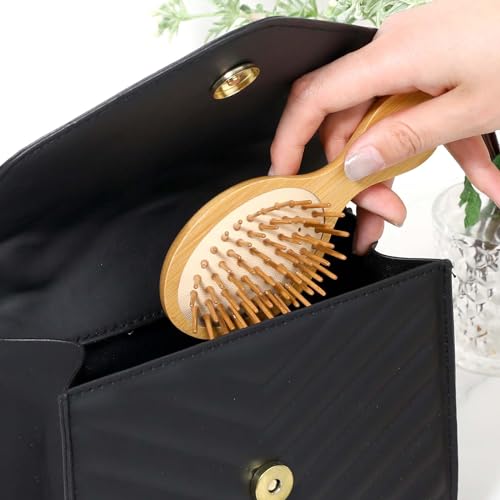 Natural Bamboo Brush, Mini Paddle Detangling Hairbrush Portable Bamboo Bristles Scalp Massage Comb Anti-Static Pocket Size Wooden Travel Hair Brush for Women & Men & Kids Thick/Thin/Curly/Dry Hair 4 Natural Bamboo Brush, Mini Paddle Detangling Hairbrush Portable Bamboo Bristles Scalp Massage Comb Anti-Static Pocket Size Wooden Travel Hair Brush for Women & Men & Kids Thick/Thin/Curly/Dry Hair - Image 4