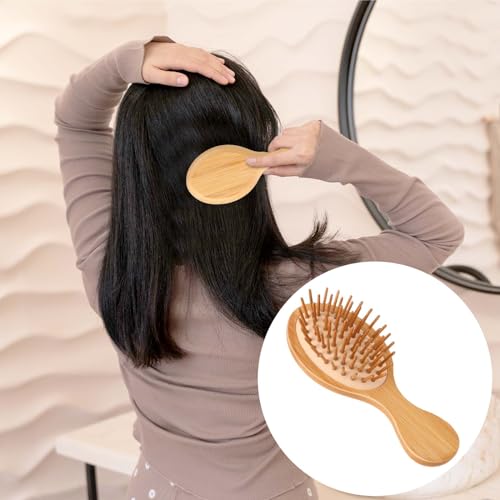 Natural Bamboo Brush, Mini Paddle Detangling Hairbrush Portable Bamboo Bristles Scalp Massage Comb Anti-Static Pocket Size Wooden Travel Hair Brush for Women & Men & Kids Thick/Thin/Curly/Dry Hair 5 Natural Bamboo Brush, Mini Paddle Detangling Hairbrush Portable Bamboo Bristles Scalp Massage Comb Anti-Static Pocket Size Wooden Travel Hair Brush for Women & Men & Kids Thick/Thin/Curly/Dry Hair - Image 5