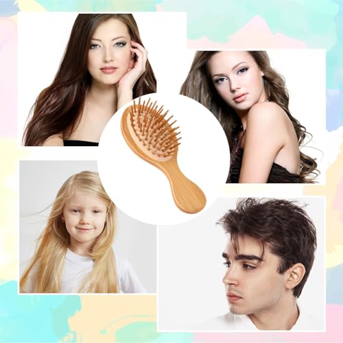Natural Bamboo Brush, Mini Paddle Detangling Hairbrush Portable Bamboo Bristles Scalp Massage Comb Anti-Static Pocket Size Wooden Travel Hair Brush for Women & Men & Kids Thick/Thin/Curly/Dry Hair 7 Natural Bamboo Brush, Mini Paddle Detangling Hairbrush Portable Bamboo Bristles Scalp Massage Comb Anti-Static Pocket Size Wooden Travel Hair Brush for Women & Men & Kids Thick/Thin/Curly/Dry Hair - Image 7