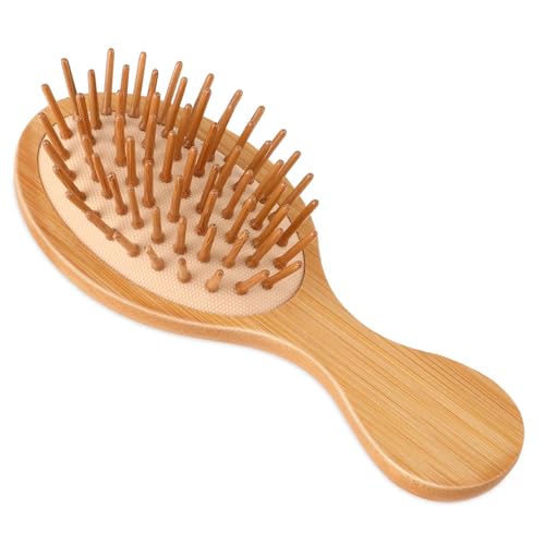 Natural Bamboo Brush, Mini Paddle Detangling Hairbrush Portable Bamboo Bristles Scalp Massage Comb Anti-Static Pocket Size Wooden Travel Hair Brush for Women & Men & Kids Thick/Thin/Curly/Dry Hair 1 Natural Bamboo Brush, Mini Paddle Detangling Hairbrush Portable Bamboo Bristles Scalp Massage Comb Anti-Static Pocket Size Wooden Travel Hair Brush for Women & Men & Kids Thick/Thin/Curly/Dry Hair