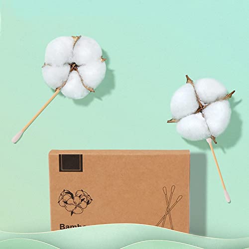 Natural Bamboo Cotton Swabs, Eco-Friendly & Biodegradable – Comfortable and Soft,Two different Tip Buds –Bamboo Cotton Swabs for Ears Cleaning and Makeup- Zero Plastic (1 Pack of 400,4 colors) 5 Natural Bamboo Cotton Swabs, Eco-Friendly & Biodegradable – Comfortable and Soft,Two different Tip Buds –Bamboo Cotton Swabs for Ears Cleaning and Makeup- Zero Plastic (1 Pack of 400,4 colors) - Image 5