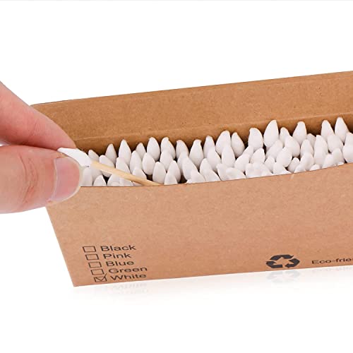 Natural Bamboo Cotton Swabs, Eco-Friendly & Biodegradable – Comfortable and Soft,Two different Tip Buds –Bamboo Cotton Swabs for Ears Cleaning and Makeup- Zero Plastic (1 Pack of 400,4 colors) 7 Natural Bamboo Cotton Swabs, Eco-Friendly & Biodegradable – Comfortable and Soft,Two different Tip Buds –Bamboo Cotton Swabs for Ears Cleaning and Makeup- Zero Plastic (1 Pack of 400,4 colors) - Image 7