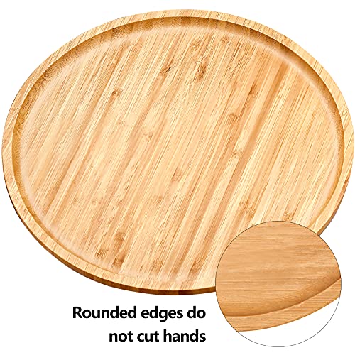 Natural Bamboo Wooden Tray, Round Solid Wooden Serving Tray, 12 Inch Serving Platter for Tea Coffee Food Home Decoration - Diameter 30 cm 4 Natural Bamboo Wooden Tray, Round Solid Wooden Serving Tray, 12 Inch Serving Platter for Tea Coffee Food Home Decoration - Diameter 30 cm - Image 4