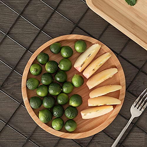 Natural Bamboo Wooden Tray, Round Solid Wooden Serving Tray, 12 Inch Serving Platter for Tea Coffee Food Home Decoration - Diameter 30 cm 5 Natural Bamboo Wooden Tray, Round Solid Wooden Serving Tray, 12 Inch Serving Platter for Tea Coffee Food Home Decoration - Diameter 30 cm - Image 5