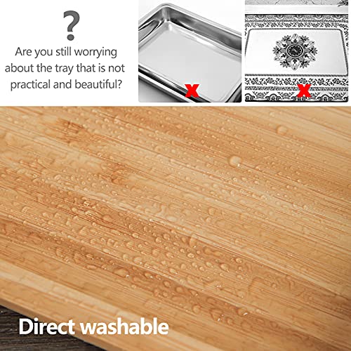 Natural Bamboo Wooden Tray, Round Solid Wooden Serving Tray, 12 Inch Serving Platter for Tea Coffee Food Home Decoration - Diameter 30 cm 6 Natural Bamboo Wooden Tray, Round Solid Wooden Serving Tray, 12 Inch Serving Platter for Tea Coffee Food Home Decoration - Diameter 30 cm - Image 6