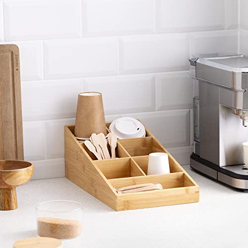 Navaris Coffee Station Organiser - 7 Compartment Organiser for Sugar, Creamer, Tea Supplies - Office and Kitchen Countertop Organisation 2 Navaris Coffee Station Organiser - 7 Compartment Organiser for Sugar, Creamer, Tea Supplies - Office and Kitchen Countertop Organisation - Image 2