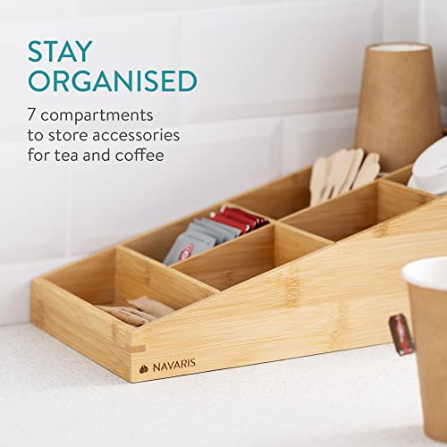 Navaris Coffee Station Organiser - 7 Compartment Organiser for Sugar, Creamer, Tea Supplies - Office and Kitchen Countertop Organisation 3 Navaris Coffee Station Organiser - 7 Compartment Organiser for Sugar, Creamer, Tea Supplies - Office and Kitchen Countertop Organisation - Image 3