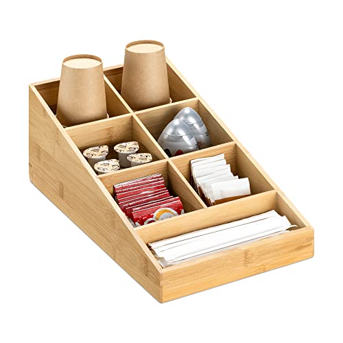 Navaris Coffee Station Organiser - 7 Compartment Organiser for Sugar, Creamer, Tea Supplies - Office and Kitchen Countertop Organisation 1 Navaris Coffee Station Organiser - 7 Compartment Organiser for Sugar, Creamer, Tea Supplies - Office and Kitchen Countertop Organisation