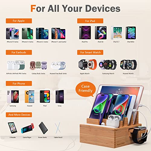 Pezin & Hulin Wooden Charging Docks, Docking Rack for Multi Devices ...