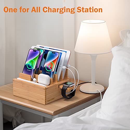 Pezin & Hulin Wooden Charging Docks, Docking Rack for Multi Devices, All In One Charging Station Organizer for Phones, Tablet, Smart Watch, Natural Bamboo 5 Pezin & Hulin Wooden Charging Docks, Docking Rack for Multi Devices, All In One Charging Station Organizer for Phones, Tablet, Smart Watch, Natural Bamboo - Image 5