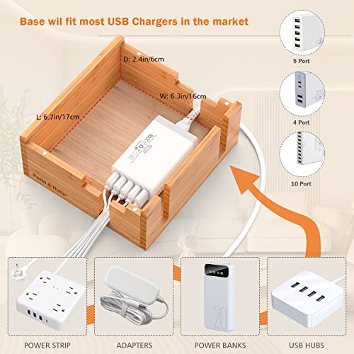 Pezin & Hulin Wooden Charging Docks, Docking Rack for Multi Devices, All In One Charging Station Organizer for Phones, Tablet, Smart Watch, Natural Bamboo 6 Pezin & Hulin Wooden Charging Docks, Docking Rack for Multi Devices, All In One Charging Station Organizer for Phones, Tablet, Smart Watch, Natural Bamboo - Image 6