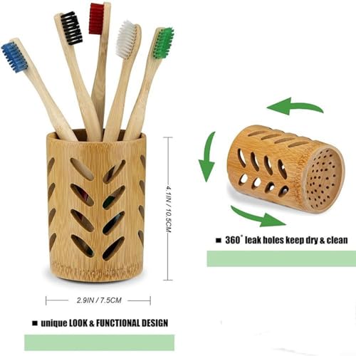 CWOQOCW Premium Bamboo Tube Toothbrush Cup Drainage Toothpaste Holder Seafood Decoration, (1181159865) 3 CWOQOCW Premium Bamboo Tube Toothbrush Cup Drainage Toothpaste Holder Seafood Decoration, (1181159865) - Image 3