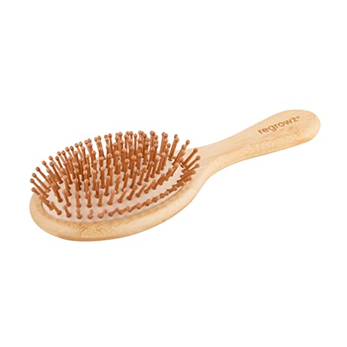Bamboo Hair Brush by Regrowz – Detangles & Eliminates Knots – Wooden Brush for Thick & Thin Hair – Anti-Breakage with Round Natural Bristles - Versatile & Durable - Wooden Hair Brush For Women & Men 2 Bamboo Hair Brush by Regrowz – Detangles & Eliminates Knots – Wooden Brush for Thick & Thin Hair – Anti-Breakage with Round Natural Bristles - Versatile & Durable - Wooden Hair Brush For Women & Men - Image 2