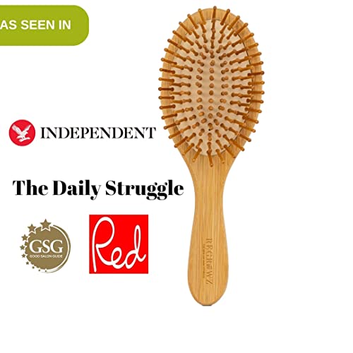 Bamboo Hair Brush by Regrowz – Detangles & Eliminates Knots – Wooden Brush for Thick & Thin Hair – Anti-Breakage with Round Natural Bristles - Versatile & Durable - Wooden Hair Brush For Women & Men 4 Bamboo Hair Brush by Regrowz – Detangles & Eliminates Knots – Wooden Brush for Thick & Thin Hair – Anti-Breakage with Round Natural Bristles - Versatile & Durable - Wooden Hair Brush For Women & Men - Image 4