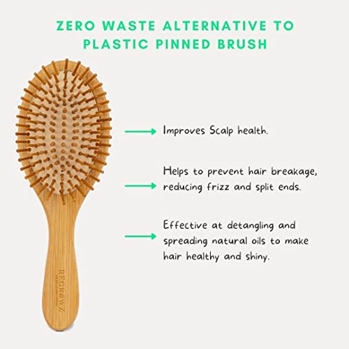 Bamboo Hair Brush by Regrowz – Detangles & Eliminates Knots – Wooden Brush for Thick & Thin Hair – Anti-Breakage with Round Natural Bristles - Versatile & Durable - Wooden Hair Brush For Women & Men 6 Bamboo Hair Brush by Regrowz – Detangles & Eliminates Knots – Wooden Brush for Thick & Thin Hair – Anti-Breakage with Round Natural Bristles - Versatile & Durable - Wooden Hair Brush For Women & Men - Image 6