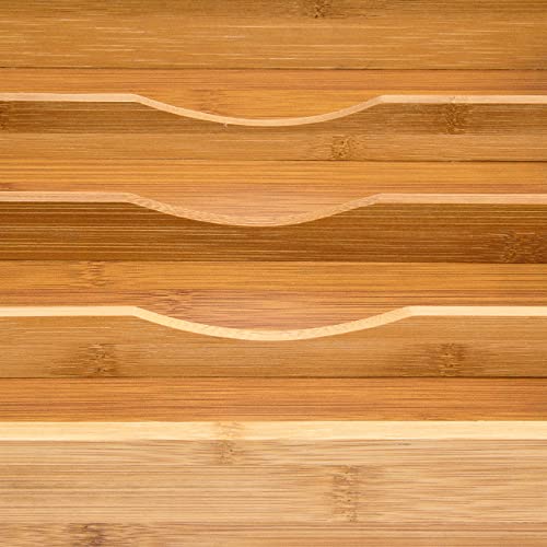 Relaxdays Bamboo Cutlery Tray, HxWxD: ca 4.5 x 25.5 x 34 cm, Drawer Organiser Insert, With 5 Compartments, Bamboo, Natural Brown 7 Relaxdays Bamboo Cutlery Tray, HxWxD: ca 4.5 x 25.5 x 34 cm, Drawer Organiser Insert, With 5 Compartments, Bamboo, Natural Brown - Image 7