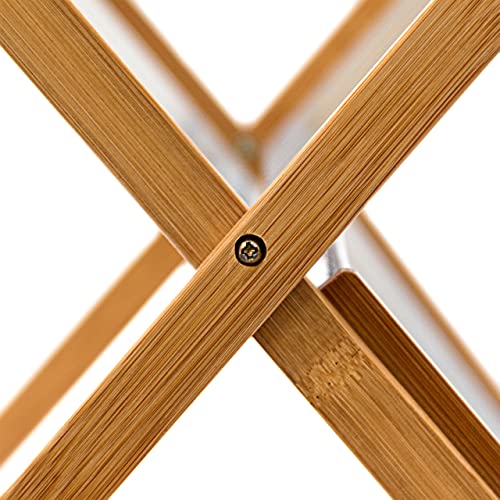 Relaxdays CROSS Bamboo And Chromed Steel Draining Rack: 27 x 38 x 29 cm Drying Rack Folding Dish Drainer For Plates, Cups, Glasses, Natural, Brown/Silver 6 Relaxdays CROSS Bamboo And Chromed Steel Draining Rack: 27 x 38 x 29 cm Drying Rack Folding Dish Drainer For Plates, Cups, Glasses, Natural, Brown/Silver - Image 6