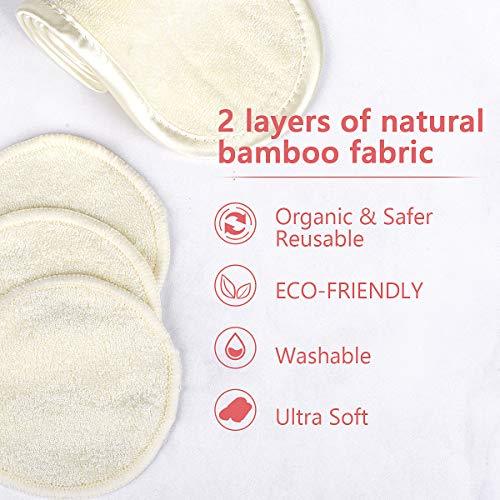 Reusable Makeup Remover Pads,24 Packs Organic Bamboo Cotton Rounds with Spa Headband & Cotton Laundry Bag, Eco-friendly Natural Premium Upgrade Set1 3 Reusable Makeup Remover Pads,24 Packs Organic Bamboo Cotton Rounds with Spa Headband & Cotton Laundry Bag, Eco-friendly Natural Premium Upgrade Set1 - Image 3